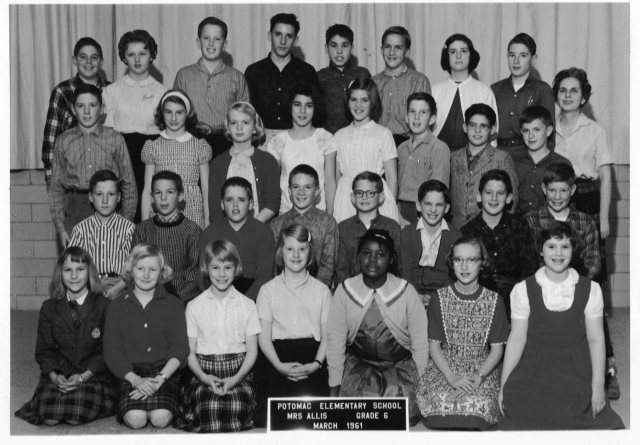 Potomac Elementary School - 6th Grade Mrs. Allis - 1961